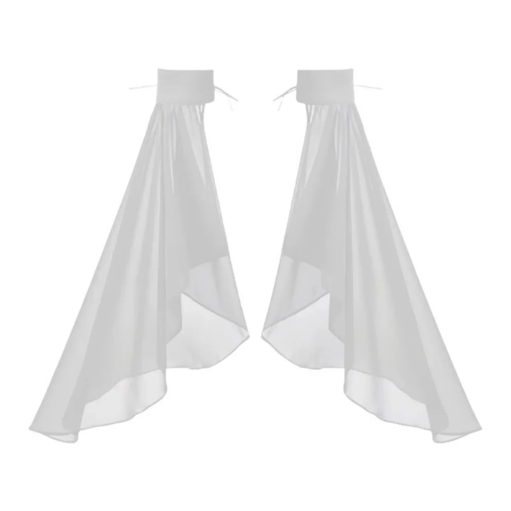 

1Pair Detachable Women Long Tulle Bell Sleeves Thin Elegant Sunscreen Sleeves Breathable Adjustable Tie Strings