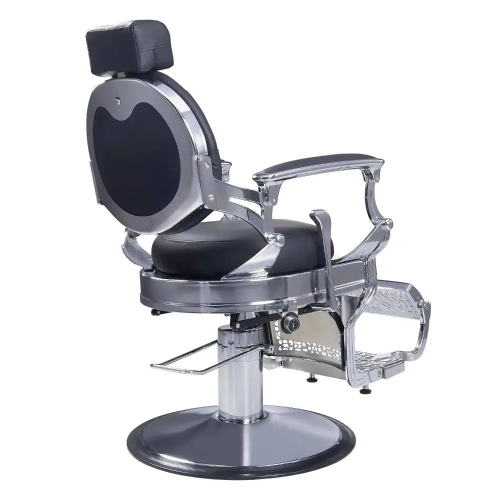 Vintage Aluminum Barber Chair for Hair Stylist, Heavy Duty Barber Chair for Barbershop,Hydraulic Reclining Hair Salon, Custom - view 3