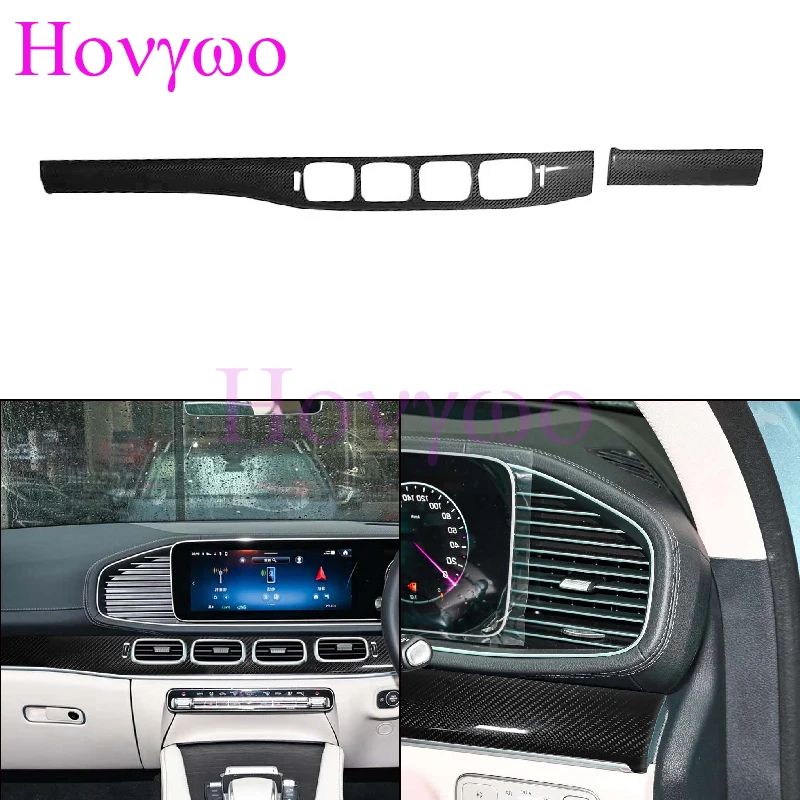 RHD FOR Mercedes GLE 2019-2025 Real Carbon Fiber Car Interior Dash Dashboard Cover 2pcs