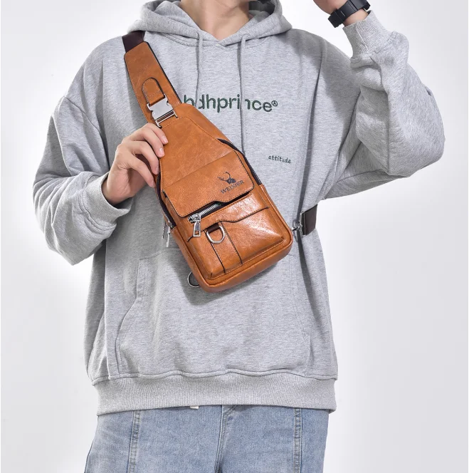 Men's Retro Large Capacity Waterproof Crossbody Bag Multi-purpose Single Shoulder Bag for All Occasions High-Style