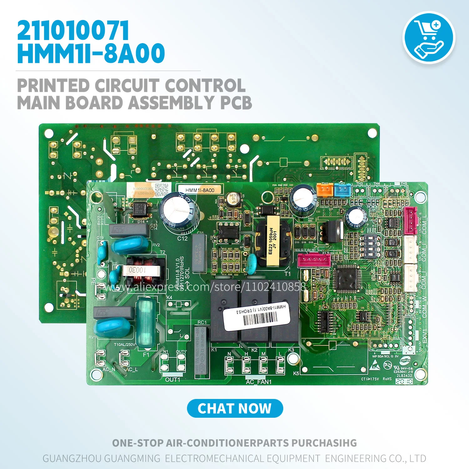 

New Printed Circuit Control Main Board Assembly PCB HMM1I-8A00(V1.1) 211010071 HVAC VRF Original AirConditioner parts for sanhua