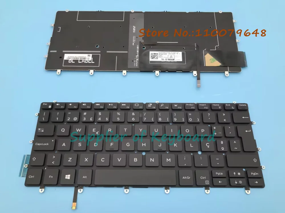 Nuevo teclado inglés UK/Francés Azerty/Portuguese para Dell XPS 13 9370 9380 13-9370 13-9380, XPS 13 7390 retroiluminado para ordenador portátil