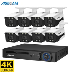 8MP Security Camera System 4K POE NVR Outdoor Video Surveillance Kit Home IP CCTV Camera Set Xmeye