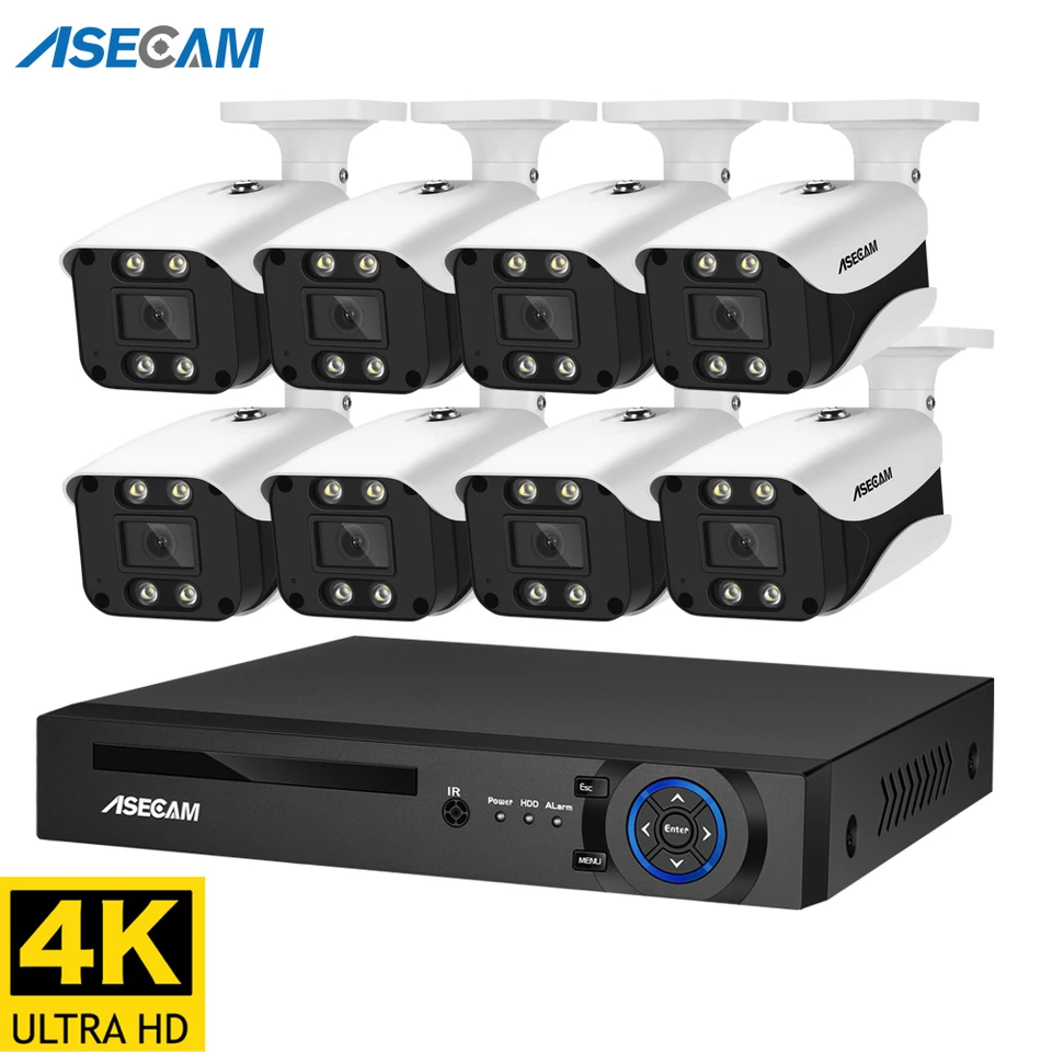 8MP 4K POE NVR Security Camera System Outdoor