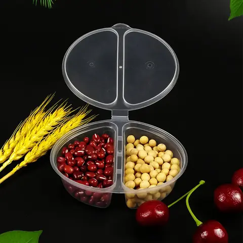 10PCS 50/100ml Disposable Plastic Takeaway Sauce Cup Containers Food Box Lids Paint Box Palette Reusable Kitchen Seasoning