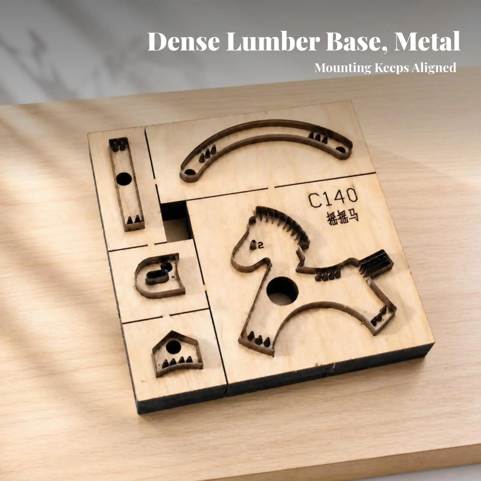 Handmade Leather Rocking Horse Cutter Die Wood Steel Stamp C14 Bobbing Equine Shape Tool for DIY Keychains Festive Ornament