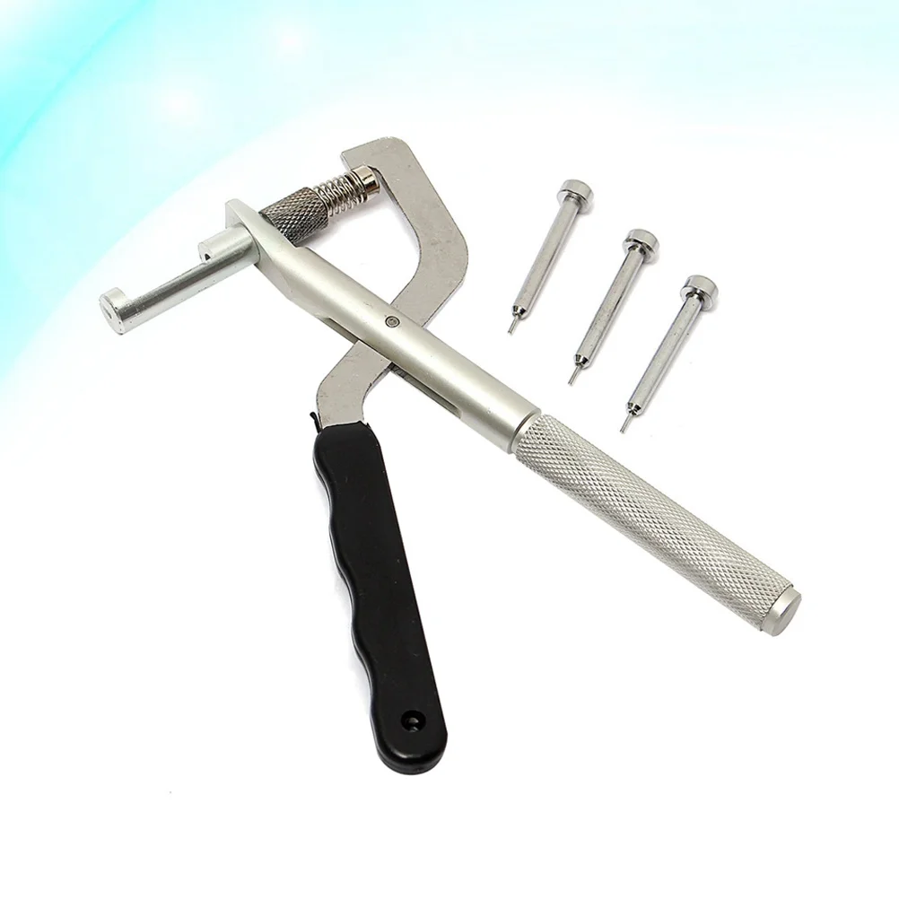 

Watch Repair Tool Kit Metal Clock Tool Steel Band Pin Remover Pliers Link Adjuster Including 3 Spare Pins Watchmaking
