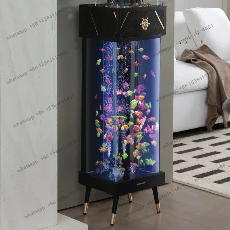 Small fish tank filter oxygen production machine acrylic goldfish tank living room floor household