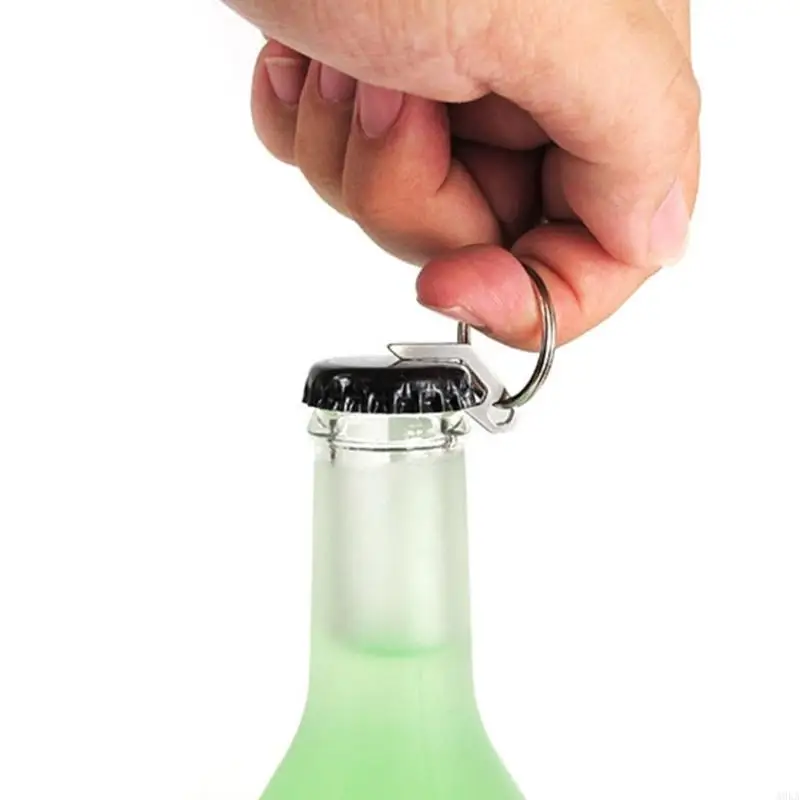 A0KA Alloy Beer Bottle Opener Keychain Bottle Openers Funny Pocket Keyring Pocket Beer Bottle Opener Pendants