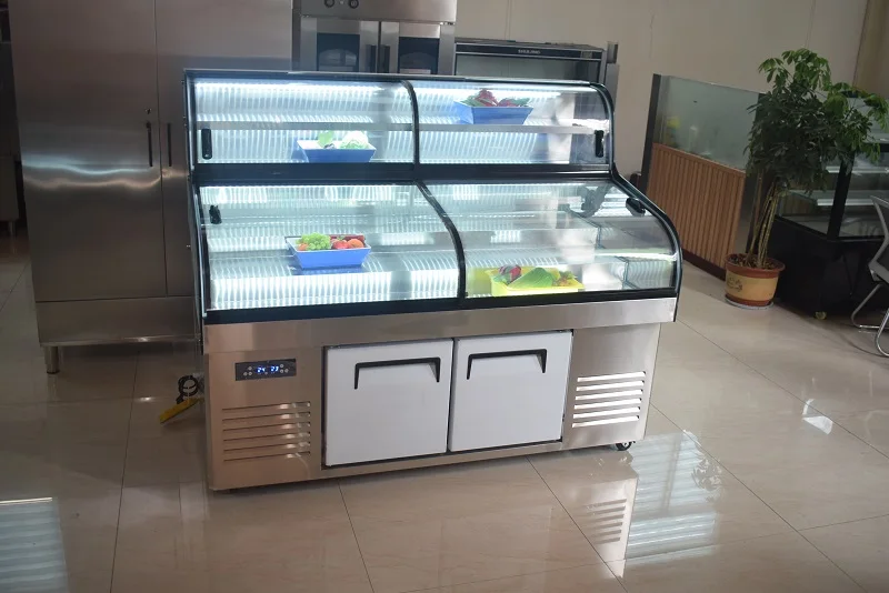 Three Temperatures Portable Large Supermarket Open Top Display Ice Meat Dip Freezer For Shop Cooked Food Cabinet