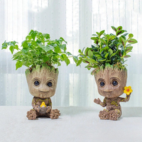 Marvel Avengers Groot Mini Figure Pen Holder Flower Pot Anime Toys Action Figure Sitting Groot Christmas Kids Toys Gifts