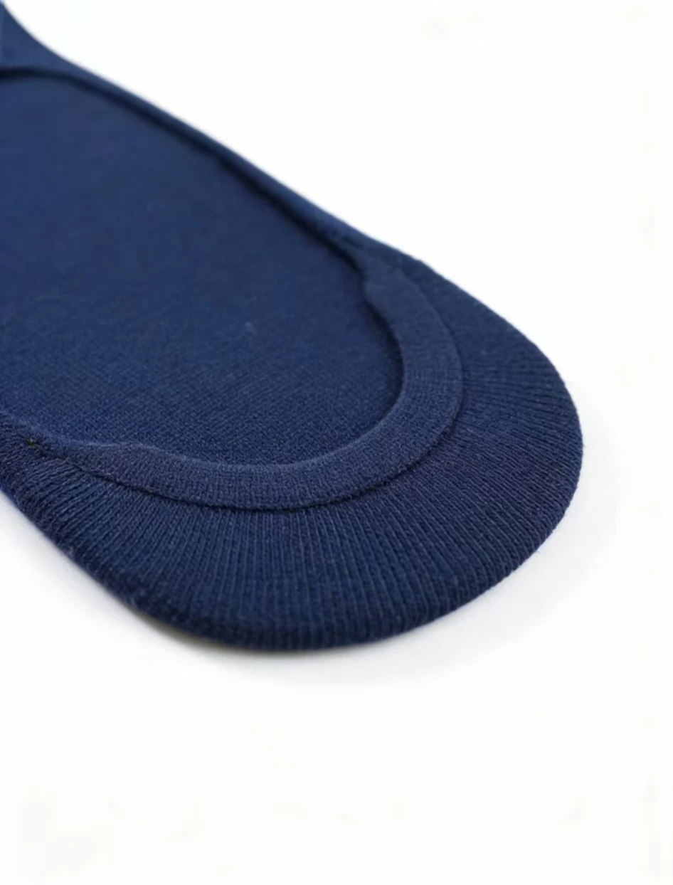 5 Pairs Random Navy Blue Invisible No Show Socks, Breathable Non-slip Low Cut Liner Socks view 4