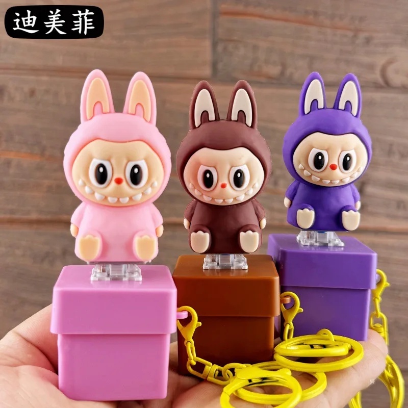 

Labubu New Cartoon Voice Electronic Wooden Fish Cute Student Merit Button Exquisite Doll Keychain Pendant Girl Gift