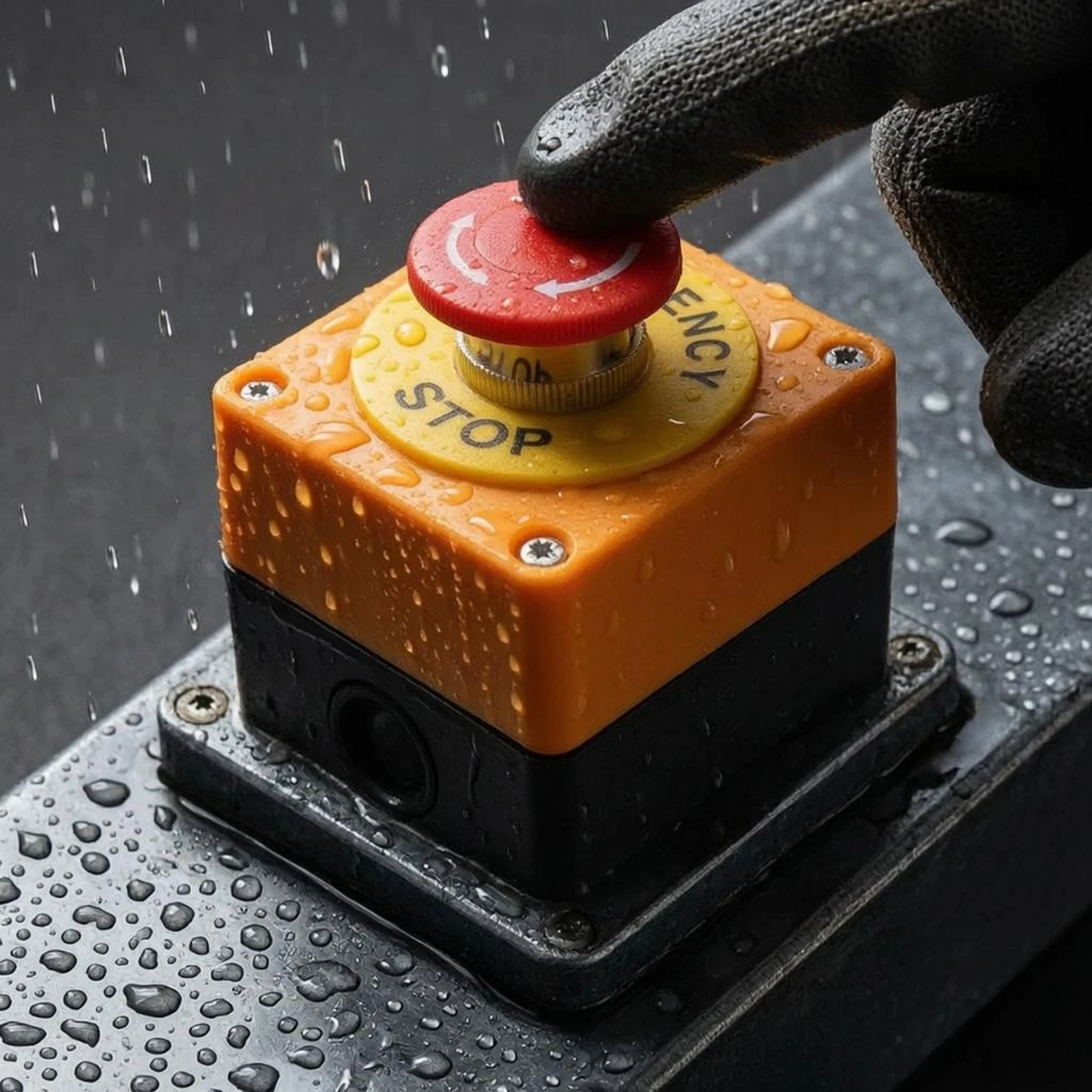 Emergency Stop Pushbutton Screw Secured Panel Mount E-Stop Safety Control Box Shock-Resistant Resistant