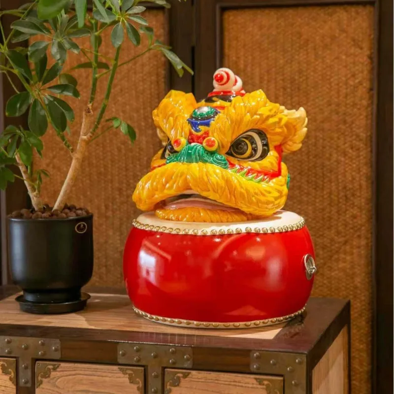 Handmade home mid-to-high-end ceramic Lingnan lion head ornament