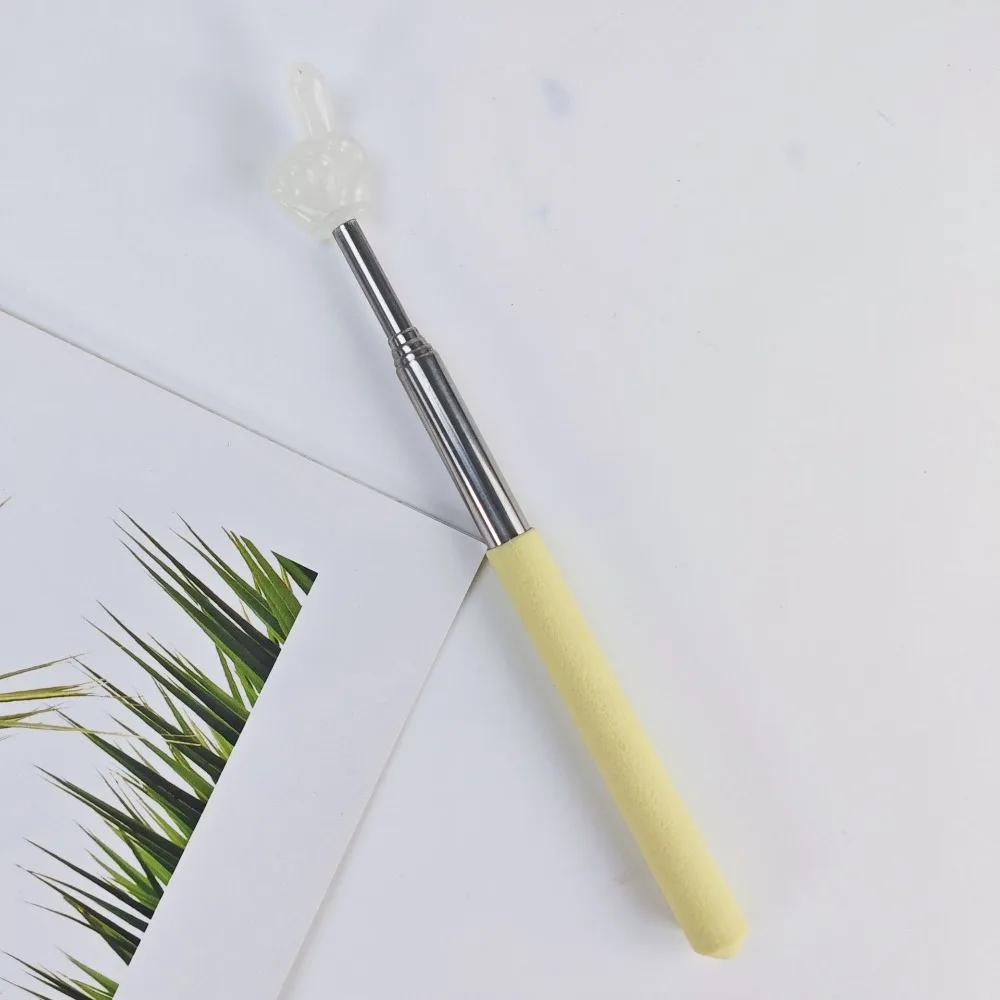 Stainless Steel Teaching Pointer Luminous Finger Retractable Reading Sticks Macaron Color Teaching Stick School Office