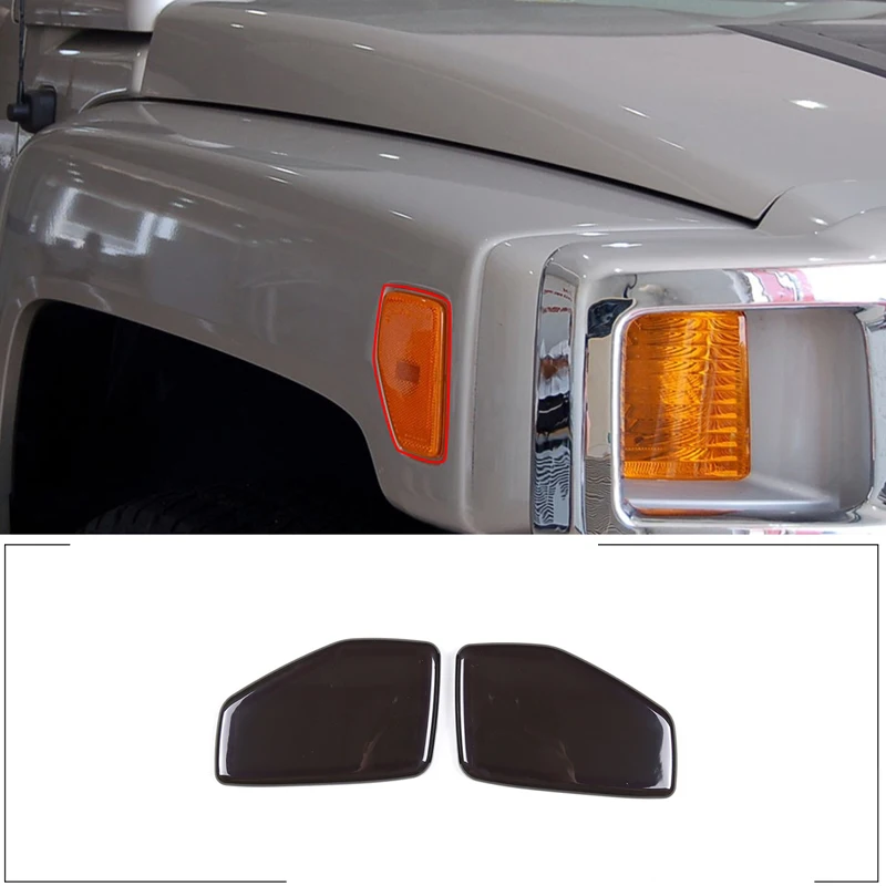 

2Pcs ABS black For 2005-2009 Hummer H3 Car styling side turn signal protective cover sticker car exterior protection accessories