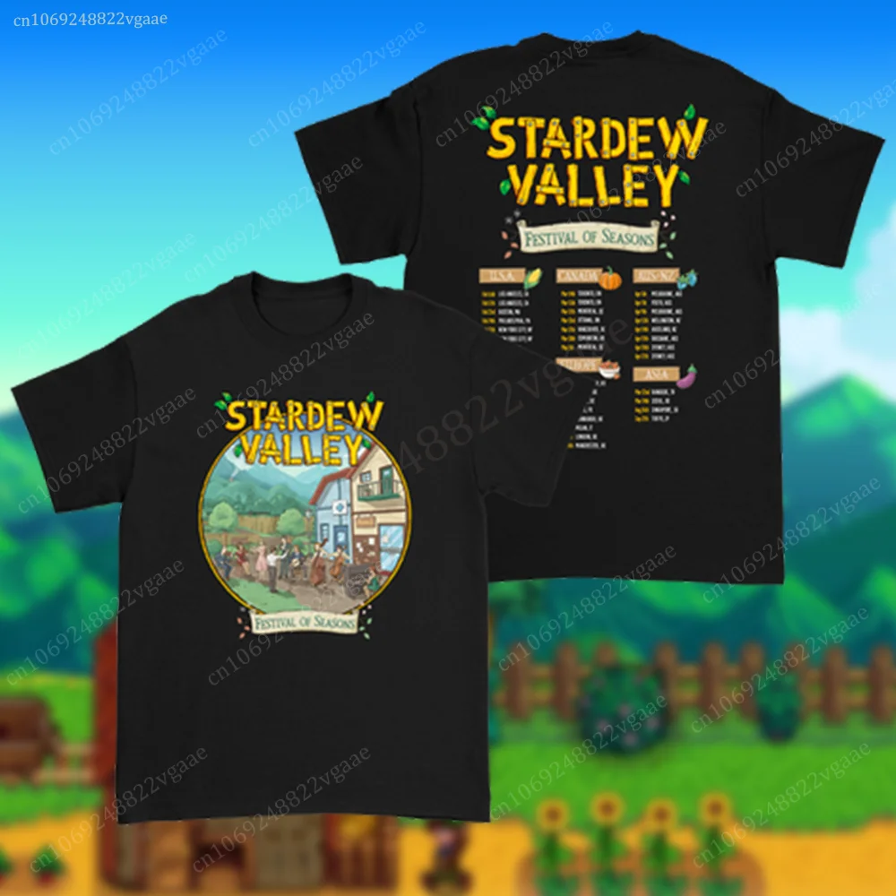 Summer Stardew Valley T Shirt Men Women Boys Cartoon T-shirt Short Sleeve Top Funny Tee Shirt Funny Farm Clothes Girls