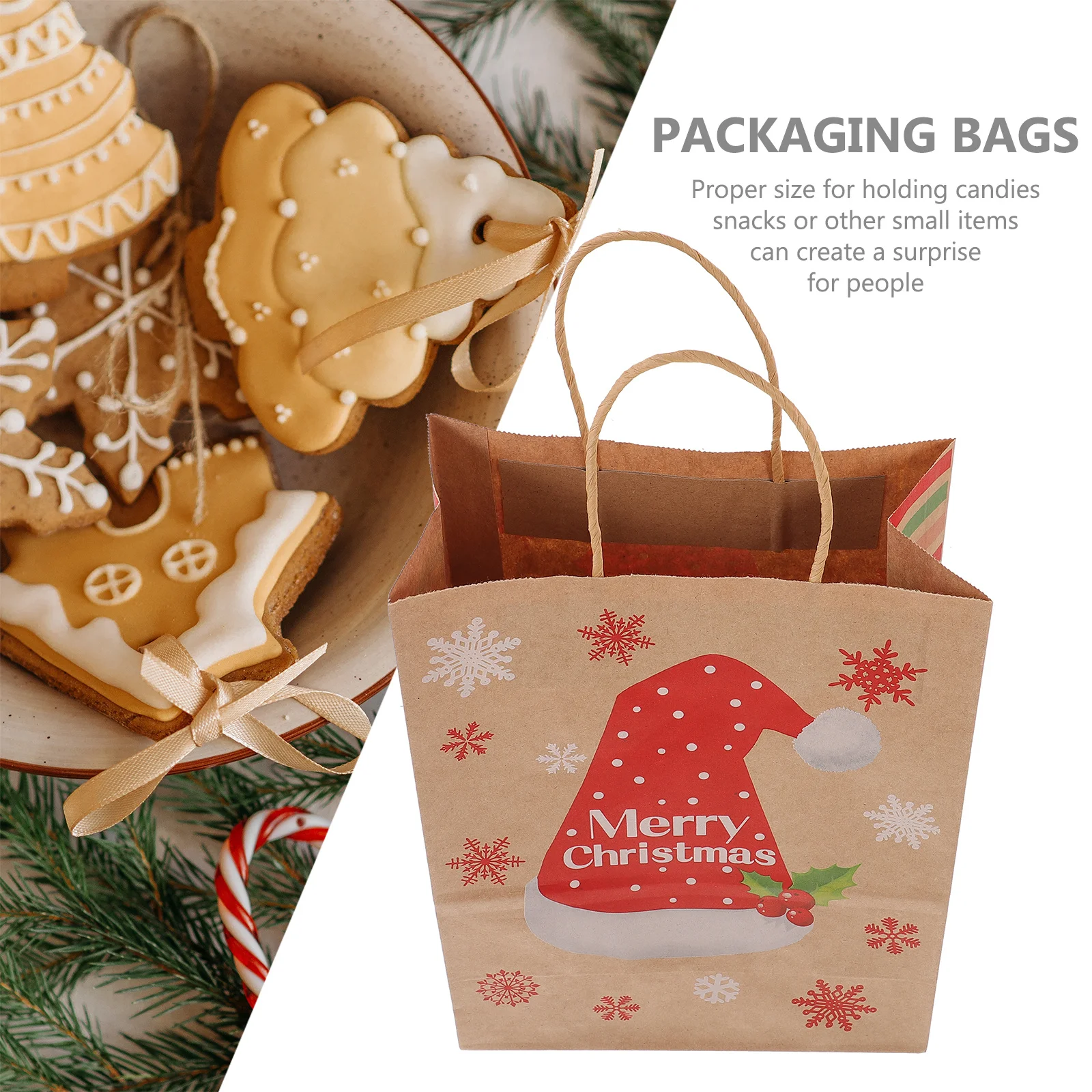 

16Pcs Multi-Functional Paper Bags for Gifts Candies Treats Holiday Party Decorations Portable Pouches Small Gift Bags