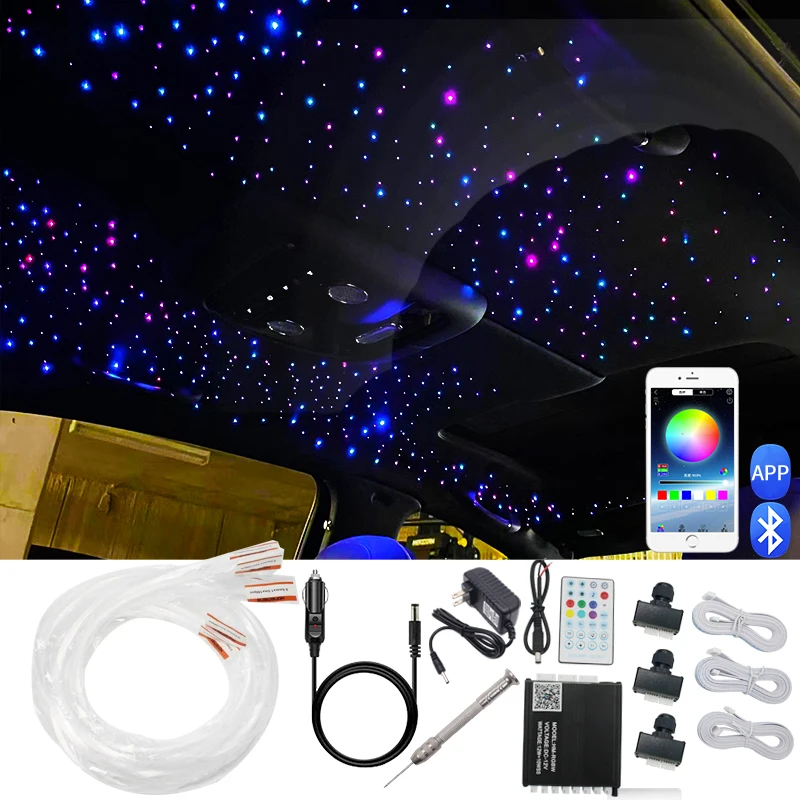 

Car Starry Sky Top Splitting Machine Kit Ultra Thin 2cm Light Source Machine, RGBW Full Color Starry Sky Light