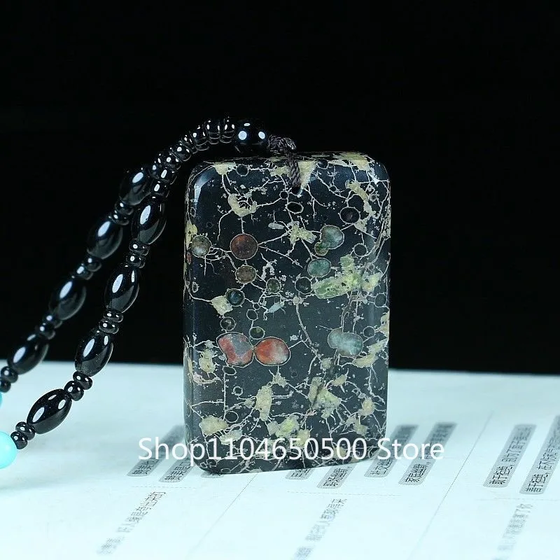 

Natural Plum Blossom Jade Beads Bracelet Mens Pendant Buddhist Mala Necklace