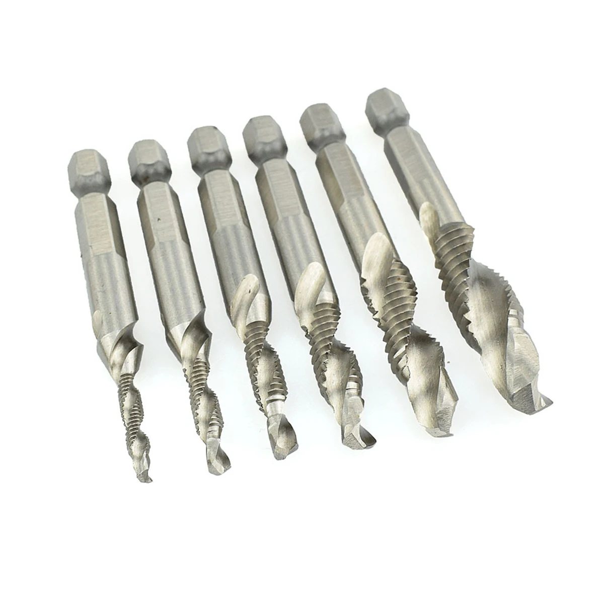 

6PCS Multi-function Countersink Drill Bit Drill Tap Spiral Point Thread Combination Drill And Tap Bit Set