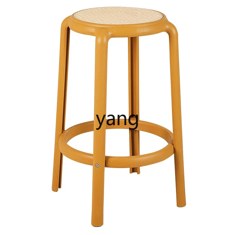 LTT Nordic plastic high chair household creative thickened bar chair small apartment simple round bar stool