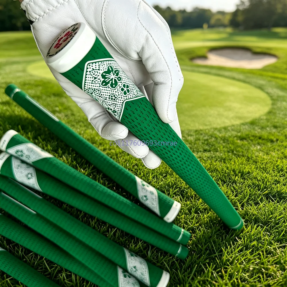Green Floral Pattern Golf Grip Universal Anti Slip Rubber Standard Golf Clubs Grips Iron Wood Replacement Grip for Golf Clubs