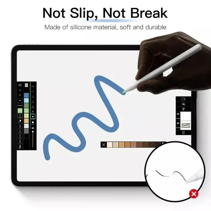 Ujung pensil casing penutup pelindung silikon lembut untuk Apple pensil generasi ke-2 layar sentuh pena Stylus topi Nib untuk IPencil 1 2