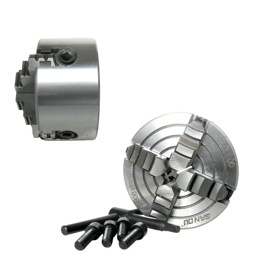 SANOU Chuck 4 mandíbulas torno de 3-10 pulgadas mandíbula Reversible independiente K72-80/100/125/160/200/250 herramienta de perforación fresado carpintería