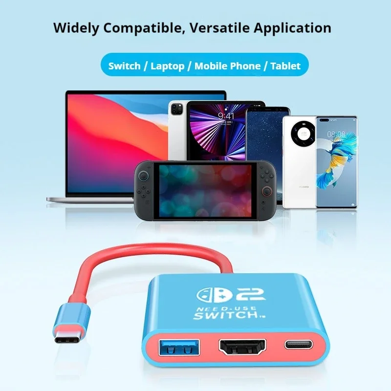 

HaaYot Docking Station for Nintendo Switch 2,4K 60Hz TYPE-C Hub with HDMI & USB-C 3.0 PD100W Charge Perfect for Switch 2/Switch