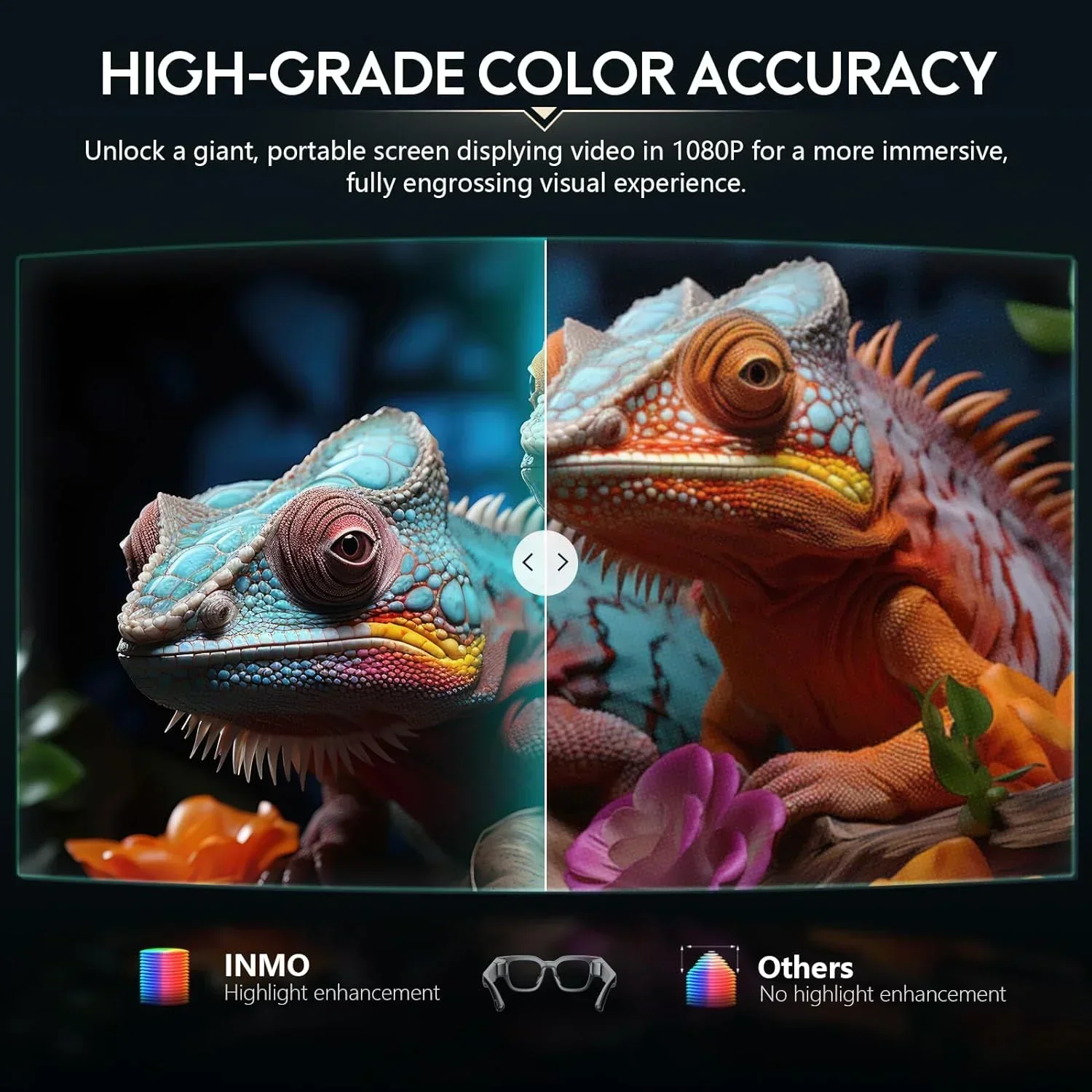 Wireless AR Smart Translation Glasses Full Color Display for Office Speech Communication