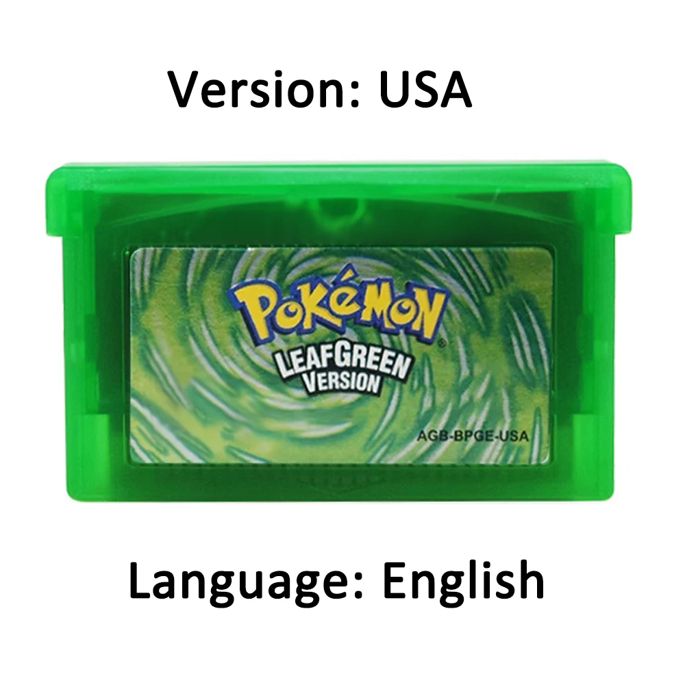 Pokemon GBA Series 32-bit Video Game Cartridge Console Card Pokemon Emerald FireRed LeafGreen Ruby Sapphire Multi-language