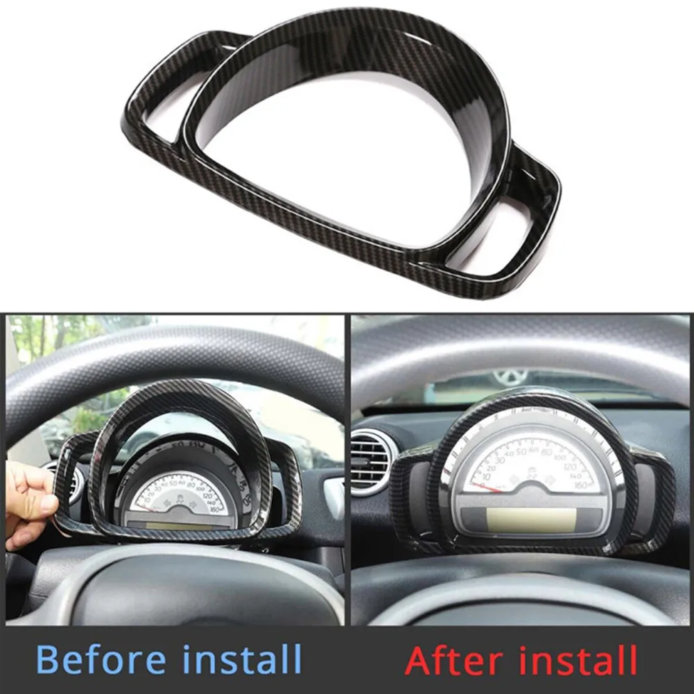 Car Carbon Fibre Exterior Dashboard Bezel Sticker For Fortwo 451 2009-2015 Car Interior Restoration Sticker Anti Scratch