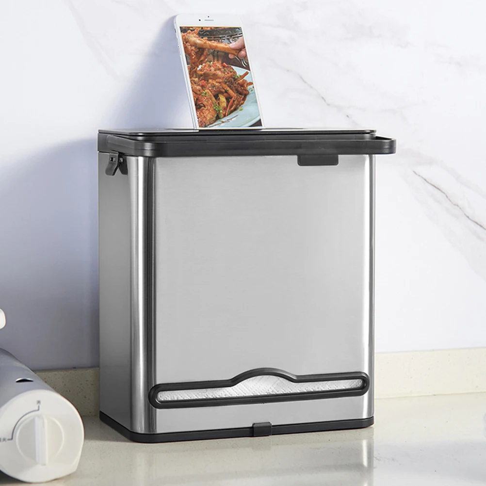 

Sturdy Wall Hanging Trash Can Thickened Household Garbage Container Space-Saving Strong Load-Bearing Easy Installation