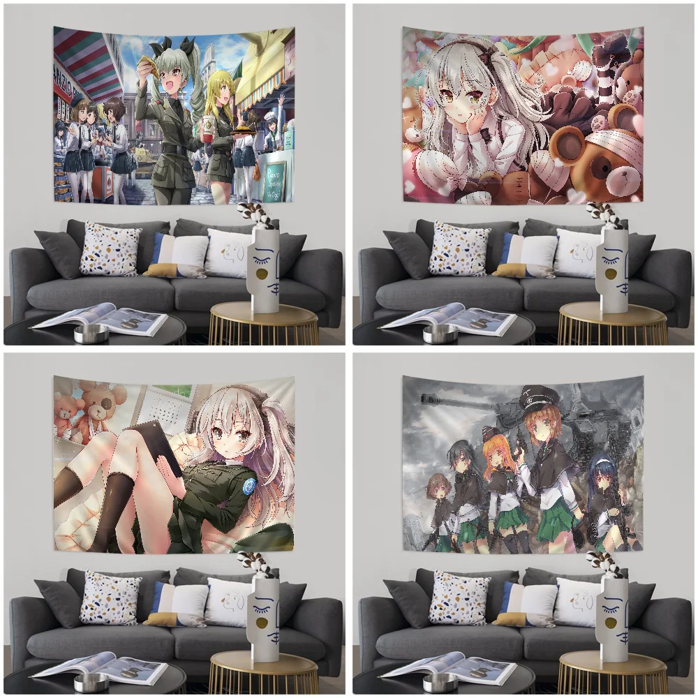 

GIRLS Und PANZER Chart Tapestry Art Science Fiction Room Home Decor Cheap Hippie Wall Hanging