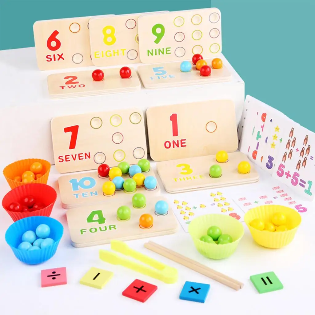 

Clips Beads Board Game Math Manipulative Multifunctional Counting