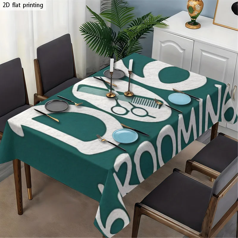 2D Flat Printing Salon Tablecloth Waterproof Table Cover for Hairdressing and Beauty Stations