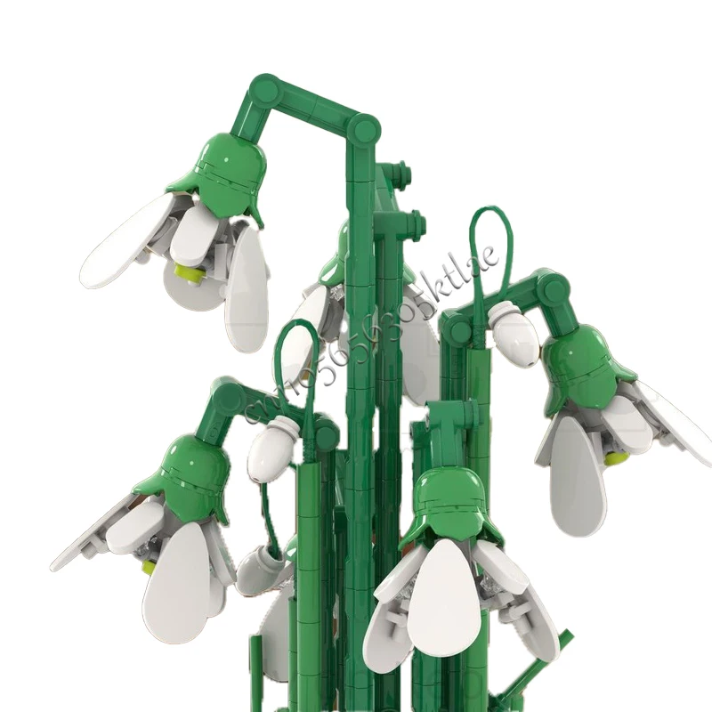 409 Stück Blumen Schneeglöckchen im Wald MOC Anpassen des modularen Bausteins Design Kinder Modell Technologie DIY Montage Spielzeug Geschenk