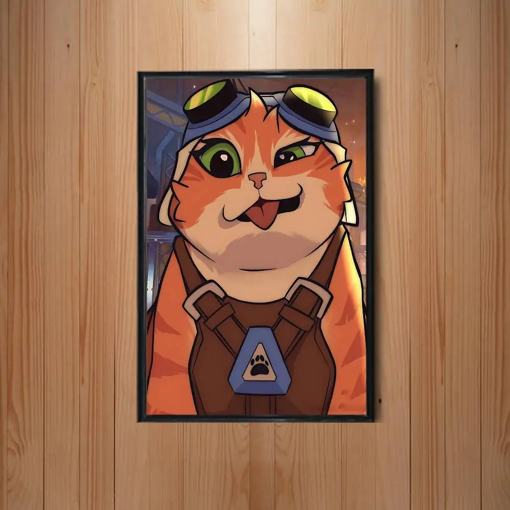 game Kiriko Jetpack Cat Overwatch Poster HD Art Wall Waterproof Home Living Room Bedroom Bar Aesthetic Decoration