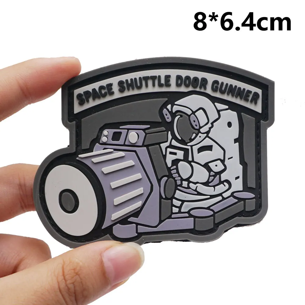 space shuttle door gunner Tactical PVC Patches with Hook and Loop Backing for Backpacks Clothing military Accessories