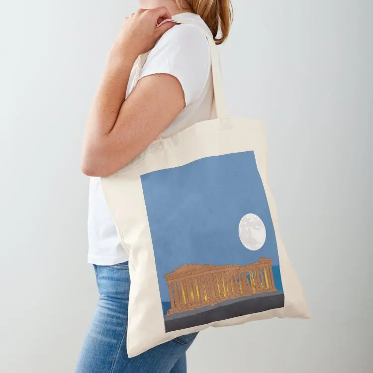 

The Athenian Parthenon at night Tote Bag hand bag ladies reusable shopping bags Woman shopper bag Women's bags