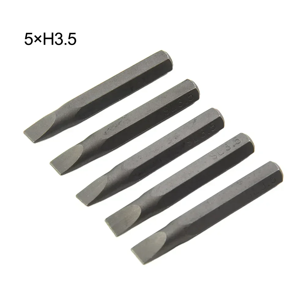 5pcs H4×28mm Small Hex Screwdriver Bits H0.7 H0.9 H1.5 H-2 H3 H4 4mm Hex Shank Power Tools Accessories