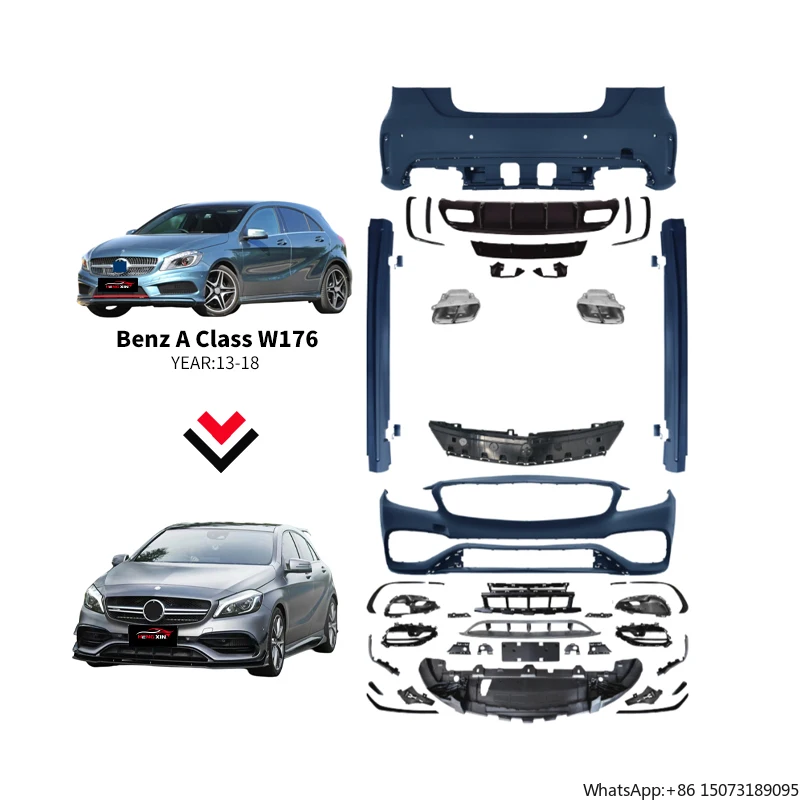 

Upaded Facelift Car Conversion Bumper Bodykit for -W176 13-18 Years Conversion Kit A-class W176