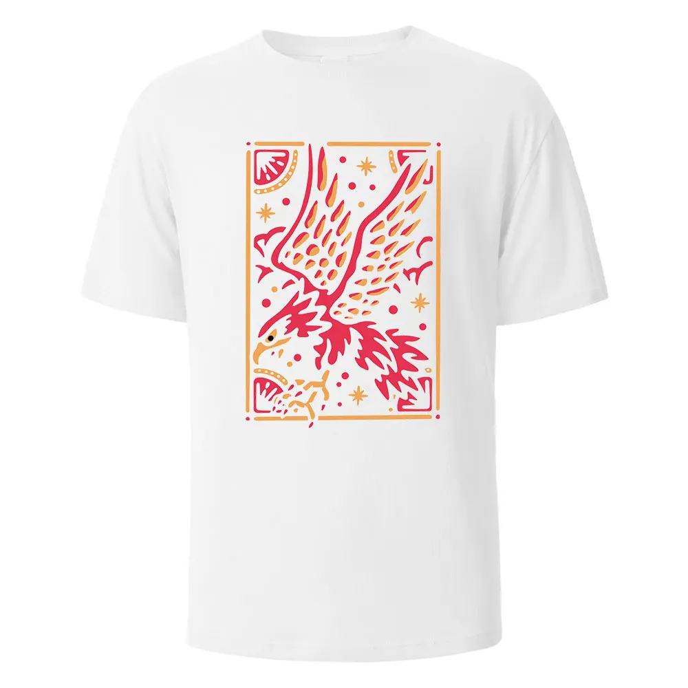 

Firebird Print T-Shirt Casual Short sleeved Tops Summer Tees For Men Women 100% Cotton O-neck Oversize Streetwear Basic TopZQ