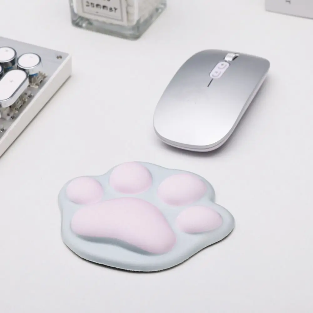 

Comfort Cat Paw Pattern Mouse Wrist Pad Ergonomic Silicone Hand Support Pillow Anti-slip Soft Gaming Mouse Pads Student