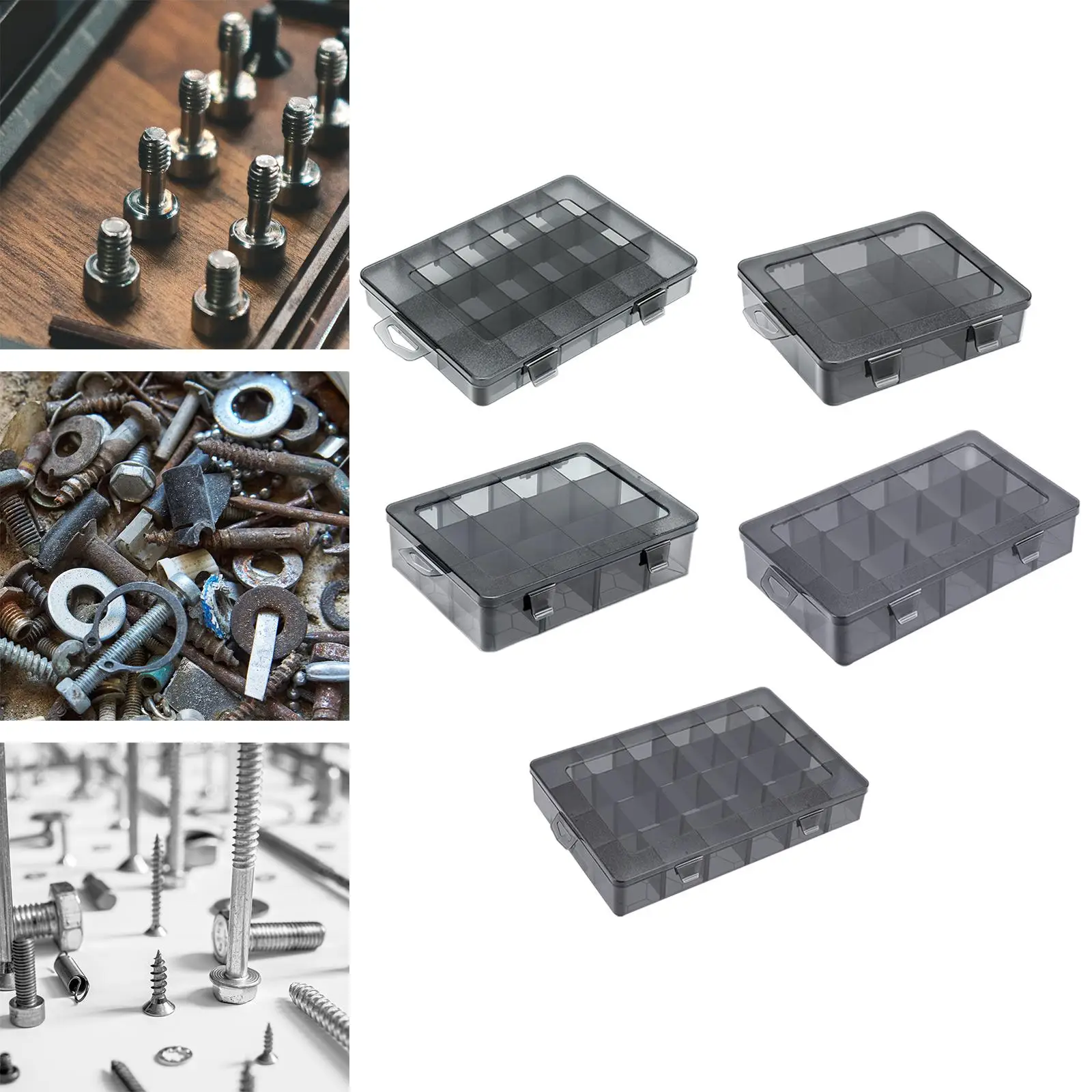 Tool Storage Box Organizer Container Case Organizing for Jewelry Earring Screws Nuts Bolt Small Accessories Hardware