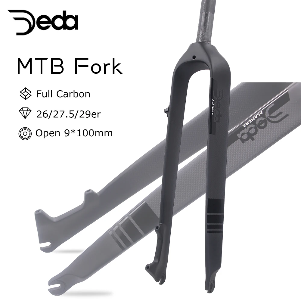 AliExpress ULLICYC DEDA MTB Full Carbon Fiber Fork,Straight/Tapared Tube Bicycle Fork 9*100mm Quick Release,26 /27.5/29 Inch Bicycle Rigid Fork