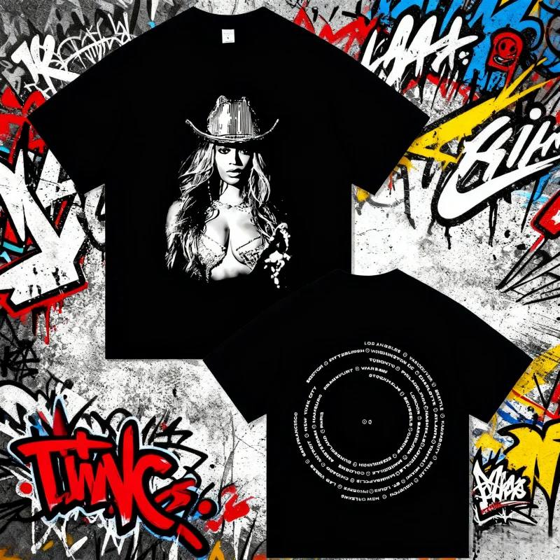 

Летняя мода 2024, футболка Beyonce Renaissance World Tour, футболки с альбомом, концертной музыкой, мужские и женские футболки из 100% чистого хлопка с принтом