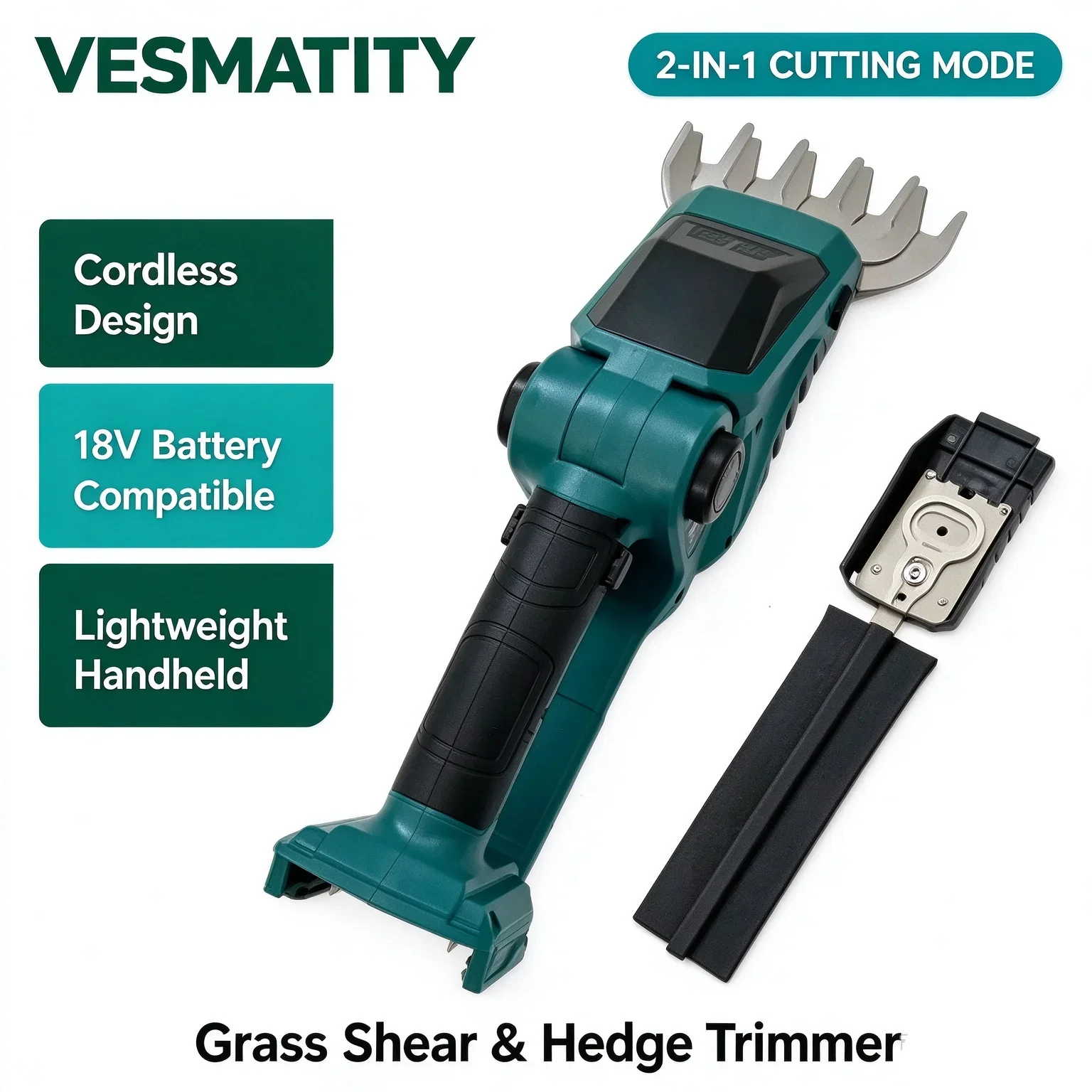 Mini Handheld Cordless Grass Shears 2-in-1 Electric Shrubbery Trimmer Portable Garden Hedge Cutter Lawn Pruning Tool Fit